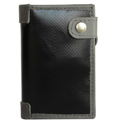 noonyu slim PULL-POP-UP WALLET - upcycling Tarpaulin black