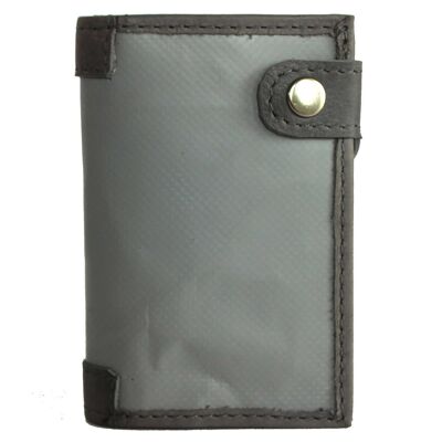 noonyu slim PULL-POP-UP WALLET - bâche upcycling gris