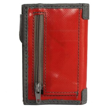 noonyu slim PULL-POP-UP WALLET - bâche upcycling rouge 2