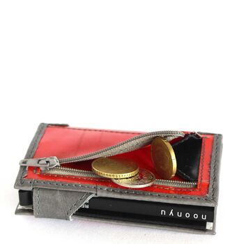 noonyu slim PULL-POP-UP WALLET - bâche upcycling rouge 7