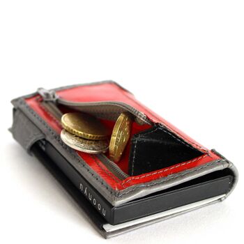 noonyu slim PULL-POP-UP WALLET - bâche upcycling rouge 8