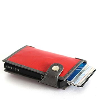 noonyu slim PULL-POP-UP WALLET - bâche upcycling rouge 9