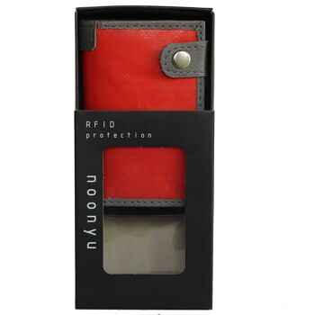 noonyu slim PULL-POP-UP WALLET - bâche upcycling rouge 10