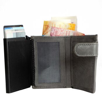 noonyu PULL-POP-UP WALLET - bâche upcycling noir 4