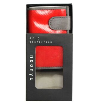 noonyu PULL-POP-UP WALLET - bâche upcycling rouge 5