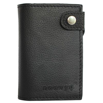 noonyu slim PULL-POP-UP WALLET - upcycling leather black
