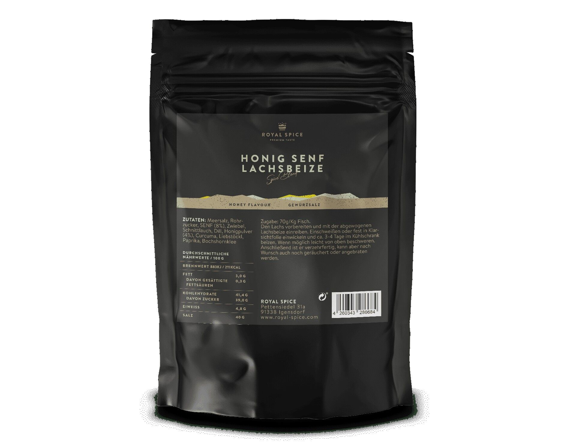 Senape di salmone sottaceto e miele - busta da 140 g