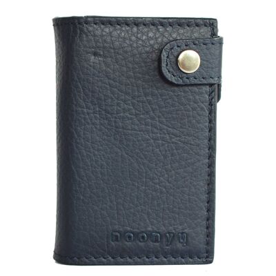 noonyu slim PULL-POP-UP WALLET - upcycling leather blue