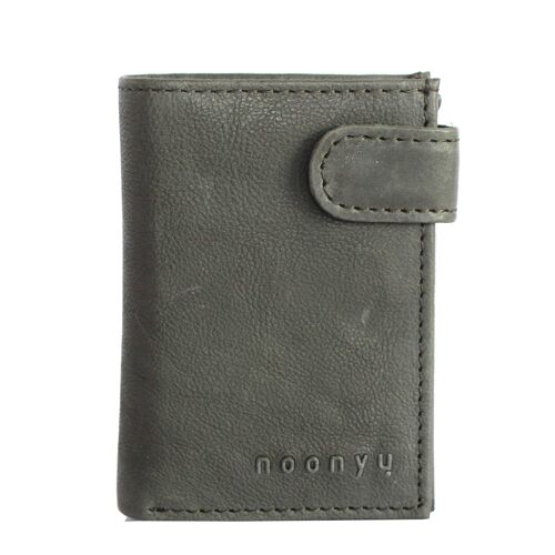 noonyu PULL-POP-UP WALLET - upcycling Leder mud green