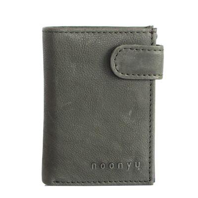 noonyu PULL-POP-UP WALLET - upcycling leather mud green