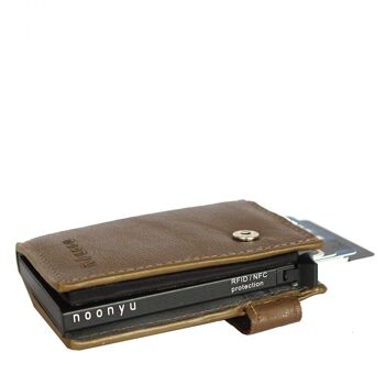 noonyu PULL-POP-UP WALLET - cuir upcycling marron 3