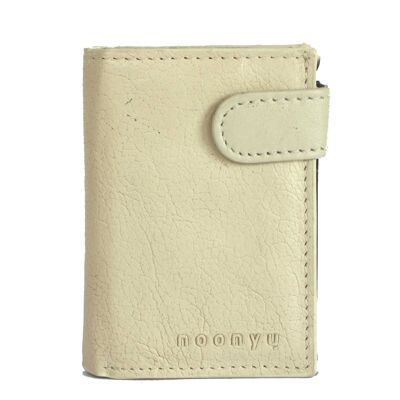 noonyu PULL-POP-UP WALLET - cuir upcycling blanc