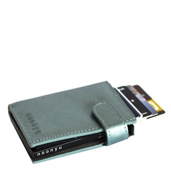noonyu PULL-POP-UP WALLET - cuir upcycling silverblue 5