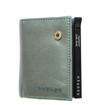 noonyu PULL-POP-UP WALLET - cuir upcycling silverblue 6