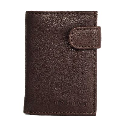 noonyu PULL-POP-UP WALLET - upcycling leather dark brown