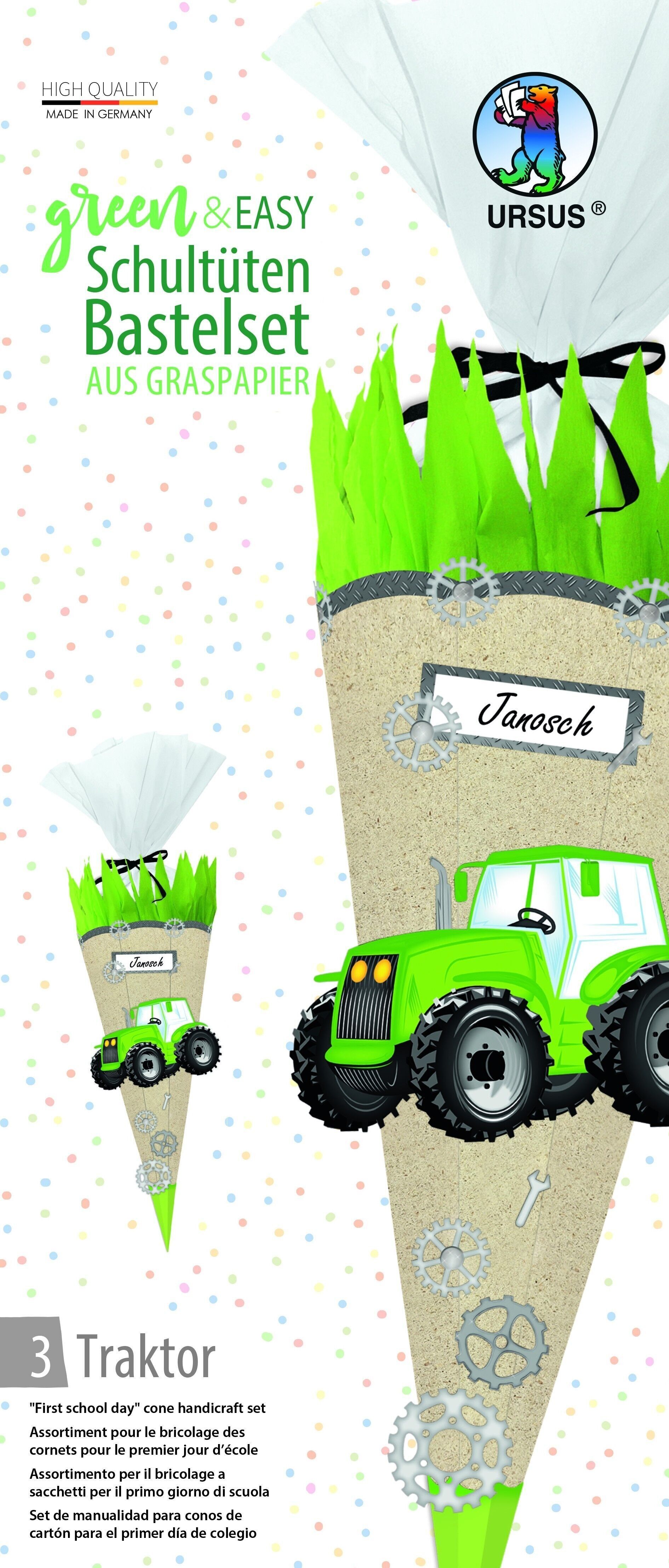 Cono scuola Set fai da te "Green & Easy - Trattore"