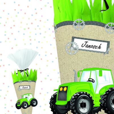School Cone Craft Set "Green & Easy - Tractor"