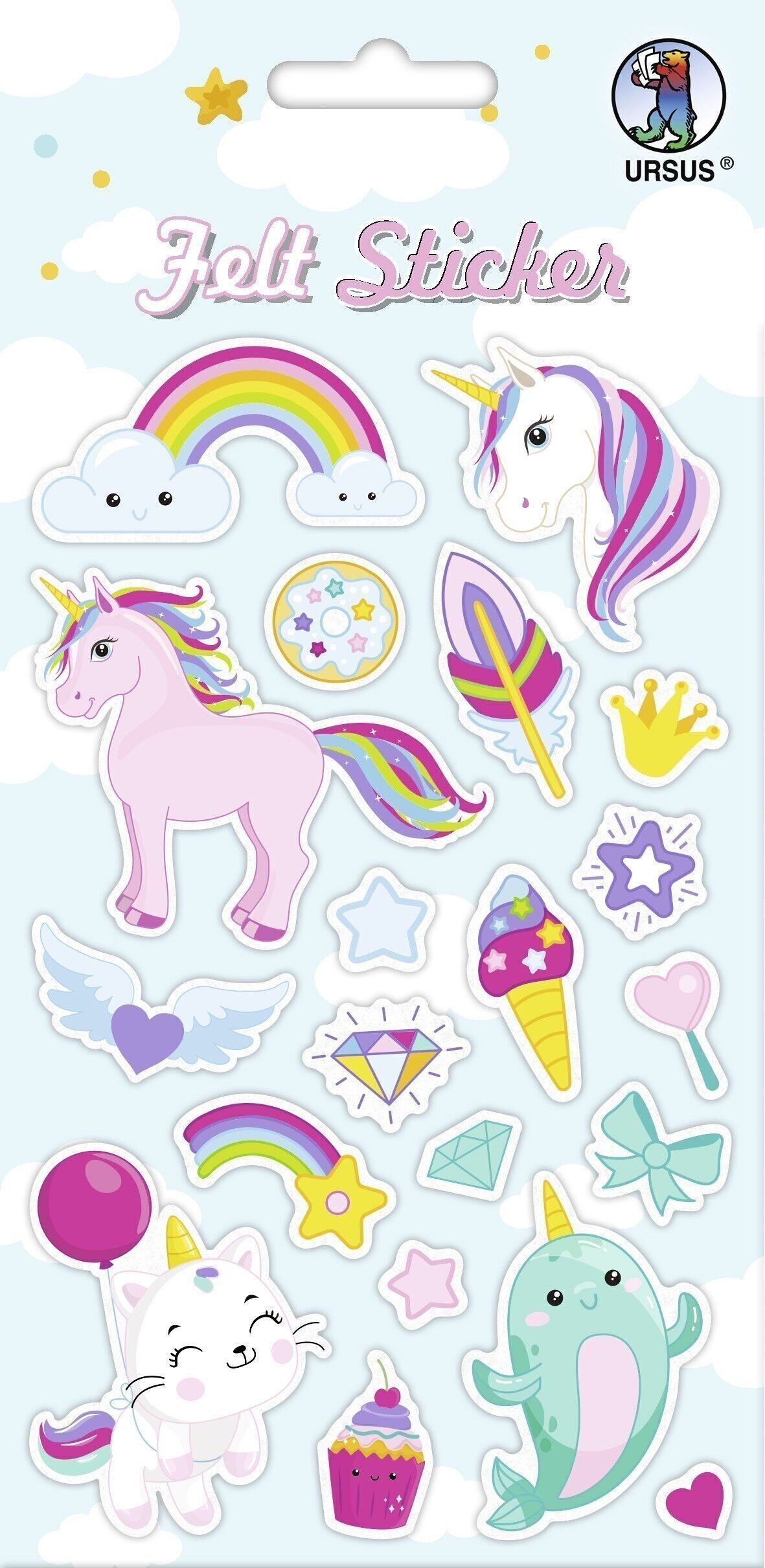 Adesivo in feltro "Unicorni"