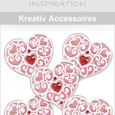 Accesorios creativos "Mini pack corazones, rojo"