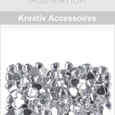 Kreativ Accessoires "Mini pack Herzen, silber"