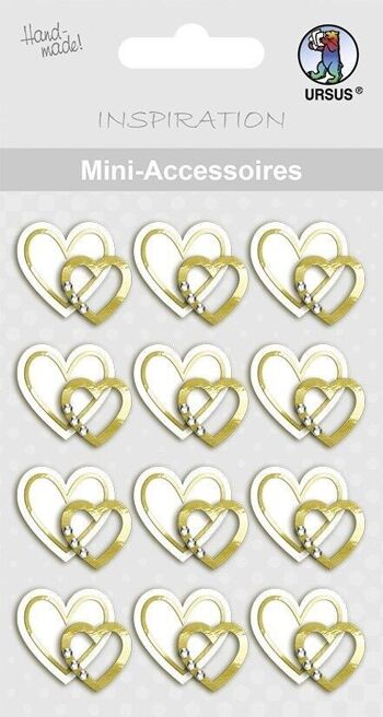Mini accessoires "Coeurs, or" 3