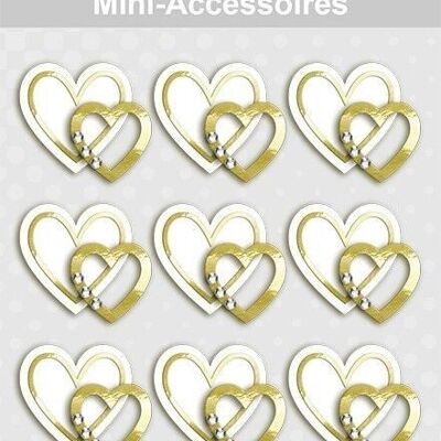 Mini accesorios "Corazones dorados"