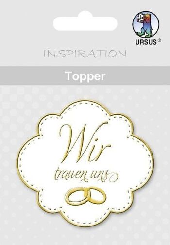 Topper "blanc/or", motif 05 2