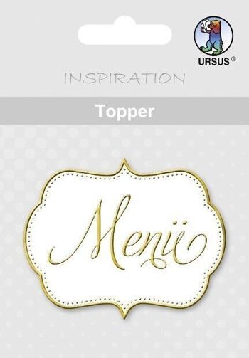 Topper "blanc/or", motif 10 2