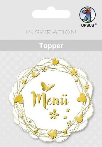 Topper "blanc/or", motif 21 2