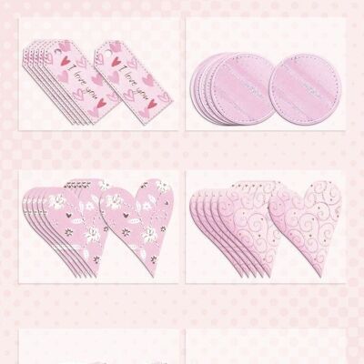 Paper accessories "Hearts", pink