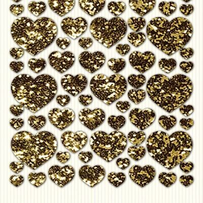 Flitter sticker "Hearts, gold"
