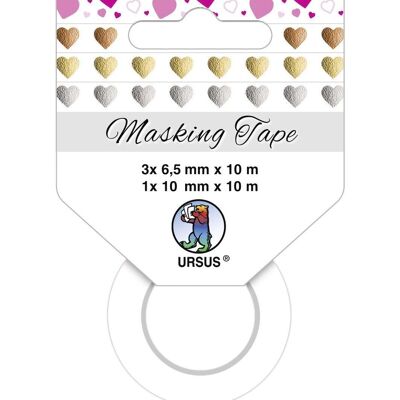 Masking tape set de 4 "coeurs" raffinés