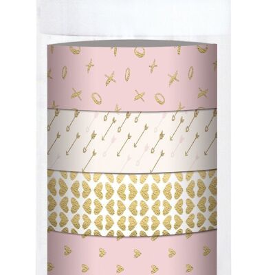 Masking tape set of 5, refined "Amor, gold"