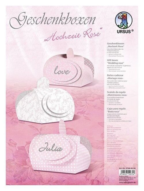 Geschenkboxen "Hochzeit Rose"