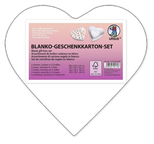 Blanko-Geschenkkarton-Set "Herz"