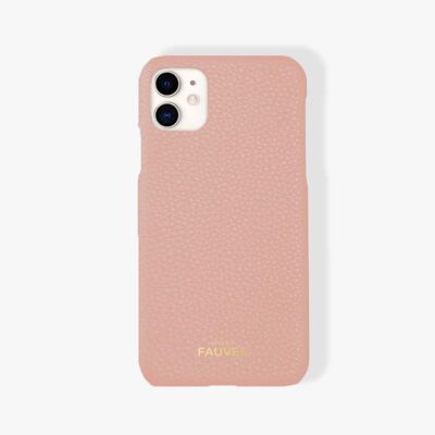 Coque d’iPhone en cuir grainé - iPhone 11 - Rose Sakura