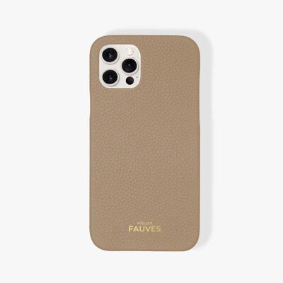 Coque d’iPhone en cuir grainé - iPhone 12 Pro Max - Sahara