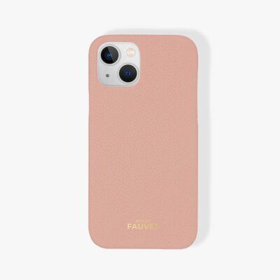 Coque d’iPhone en cuir grainé - iPhone 13 - Rose Sakura