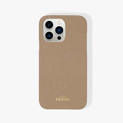 Coque d’iPhone en cuir grainé - iPhone 13 Pro - Sahara