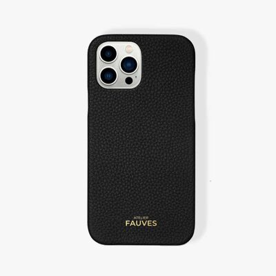 Coque d’iPhone en cuir grainé - iPhone 13 Pro Max - Panthère