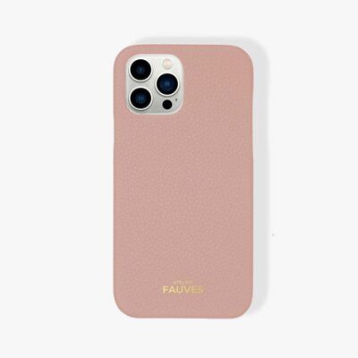 Coque d’iPhone en cuir grainé - iPhone 13 Pro Max - Rose Sakura