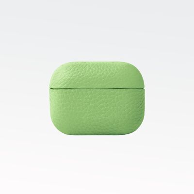 Coque d’Airpods en cuir grainé - Airpods Pro - Vert Matcha