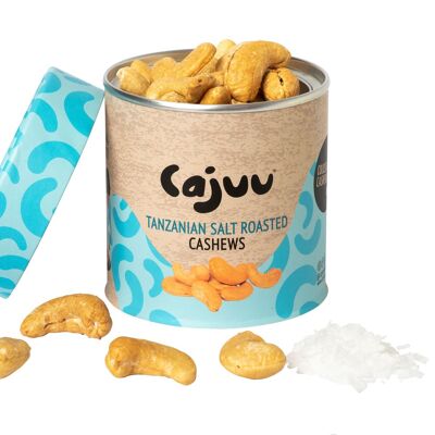 Mit tansanischem Salz geröstete Cashewnüsse in einer Tube (Karton mit 6 x 100 g)