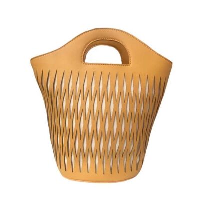 Honeycomb yellow handbag