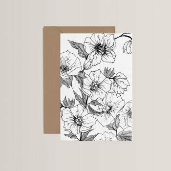 Rose d'hiver - carte double et enveloppe en Kraft 2