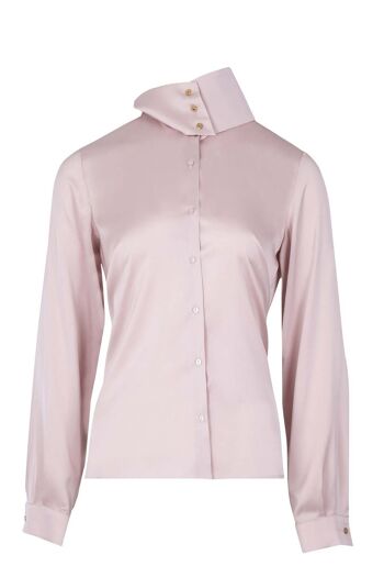 Chemise rose col montant 1