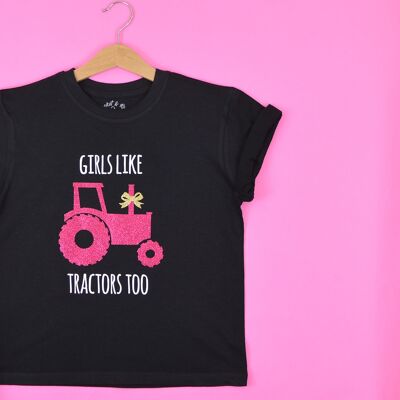 A las chicas también les gustan los tractores Camiseta NIÑOS