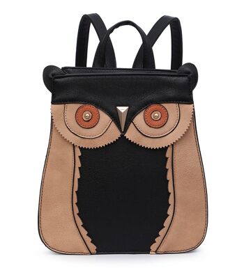 Sac à dos fait à la main avec visage de hibou Sac à bandoulière antivol Sac à dos mignon Sac à main de voyage --A36797m bleu 9