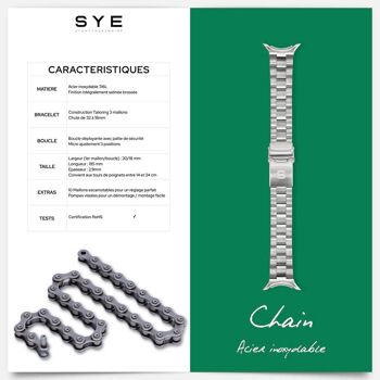 Bracelet Fastback™ Chain en acier inoxydable 5
