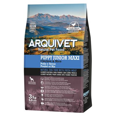 Arquivet-Puppy Junior Maxi-Pienso para cachorros-Pollo y arroz-3 kg